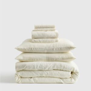 Quince Queen Linen Sheet AND Duvet Set